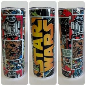 Star Wars Comic Book Wrap Tumbler 20oz Skinny R2-D2 Chewbacca